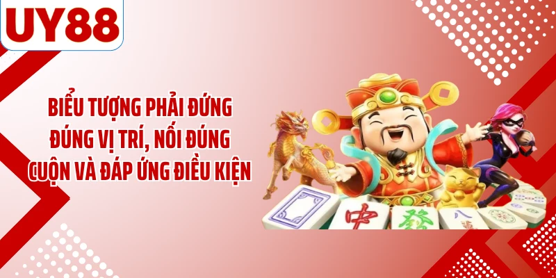 Biểu tượng phải đứng đúng vị trí, nối đúng cuộn và đáp ứng điều kiện